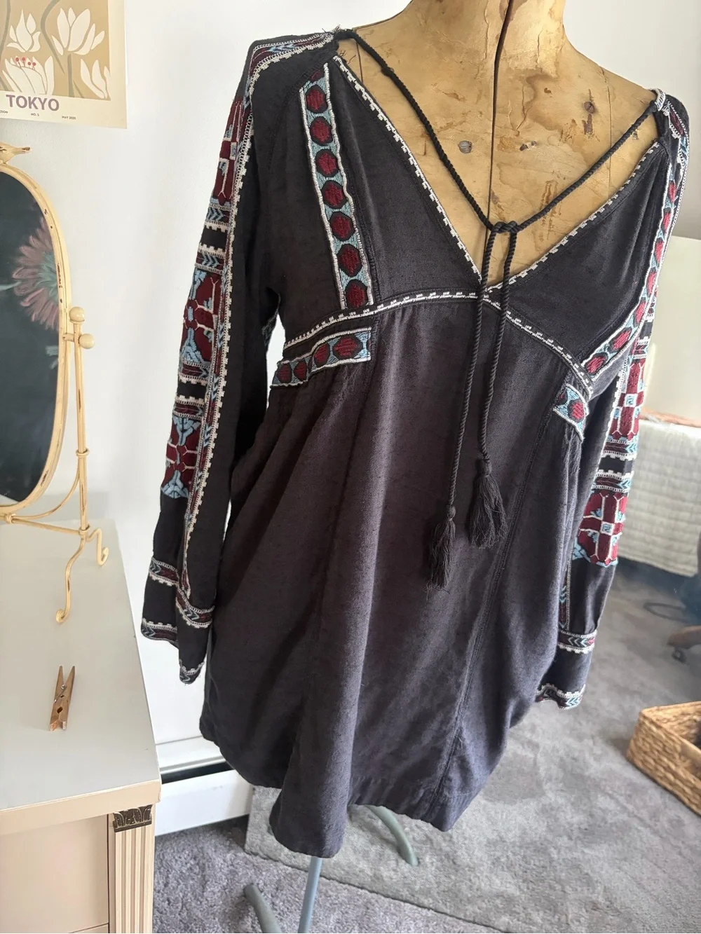 Free People All My Life Embroidered Tunic Dress